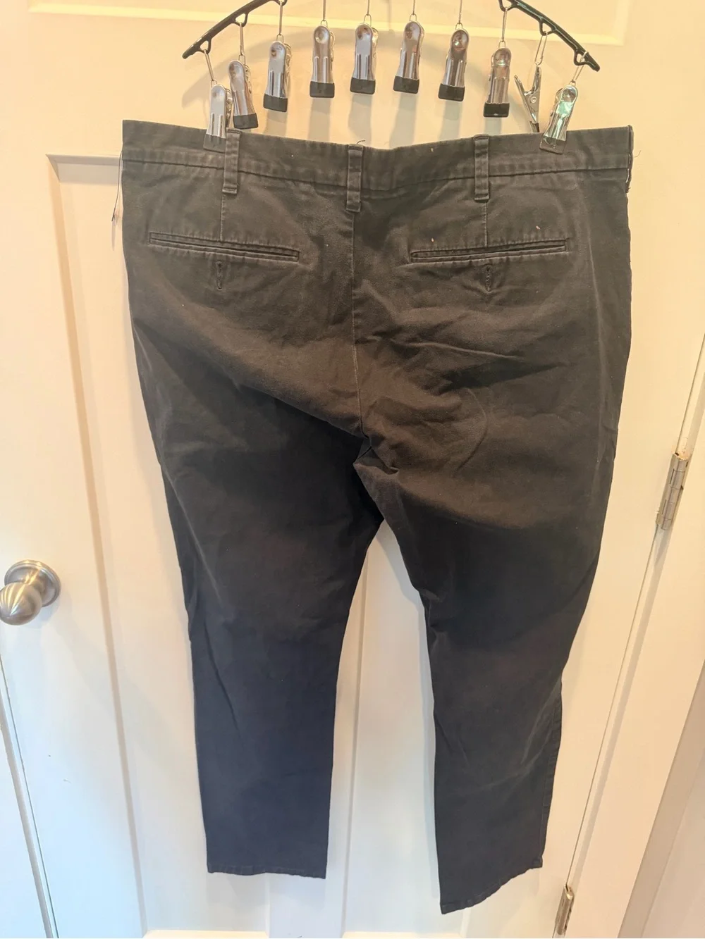 M&S Marks Spencer Slim Fit Chino Pants 38x31 Black Charcoal Mens Trousers